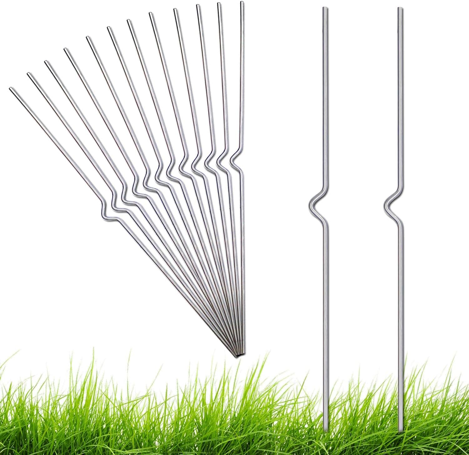 16 Pcs Stainless Steel Yard Stakes,Metal Stakes for Yard