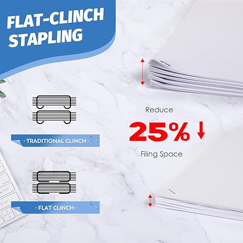 Miniatura 2 de Frifreego Engrapadora eléctrica mejorada, capacidad de 65 a 70 hojas, velocidad de encuadernación y margen ajustable, engrapadora automática