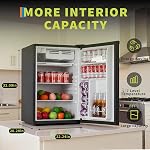 Compact Refrigerator, 4.5 Cu.ft Single Door Mini Fridge with Freezer, Energy-Efficient Quiet Operation for Dorm Office Bedroom Kitchen Bar, Adjustable Shelves, LED Lighting, Black