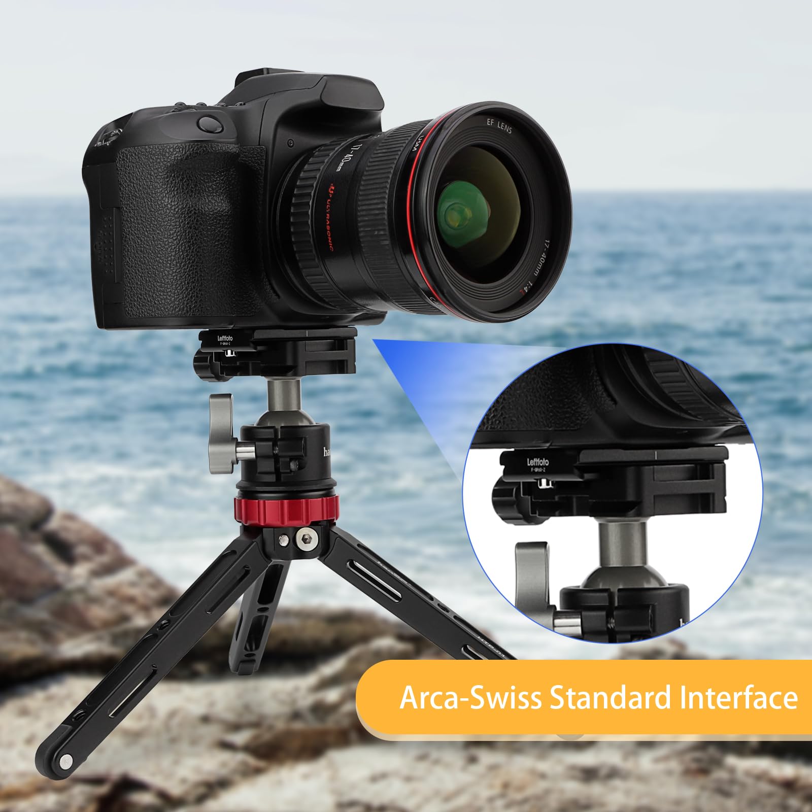 Leftfoto 60mm Arca Swiss Metal Universale Macchina Fotografica Piastra di Sgancio Rapido Adatto Arca Tipo Morsetto per DSLR Camera Treppiede Testa a sfera