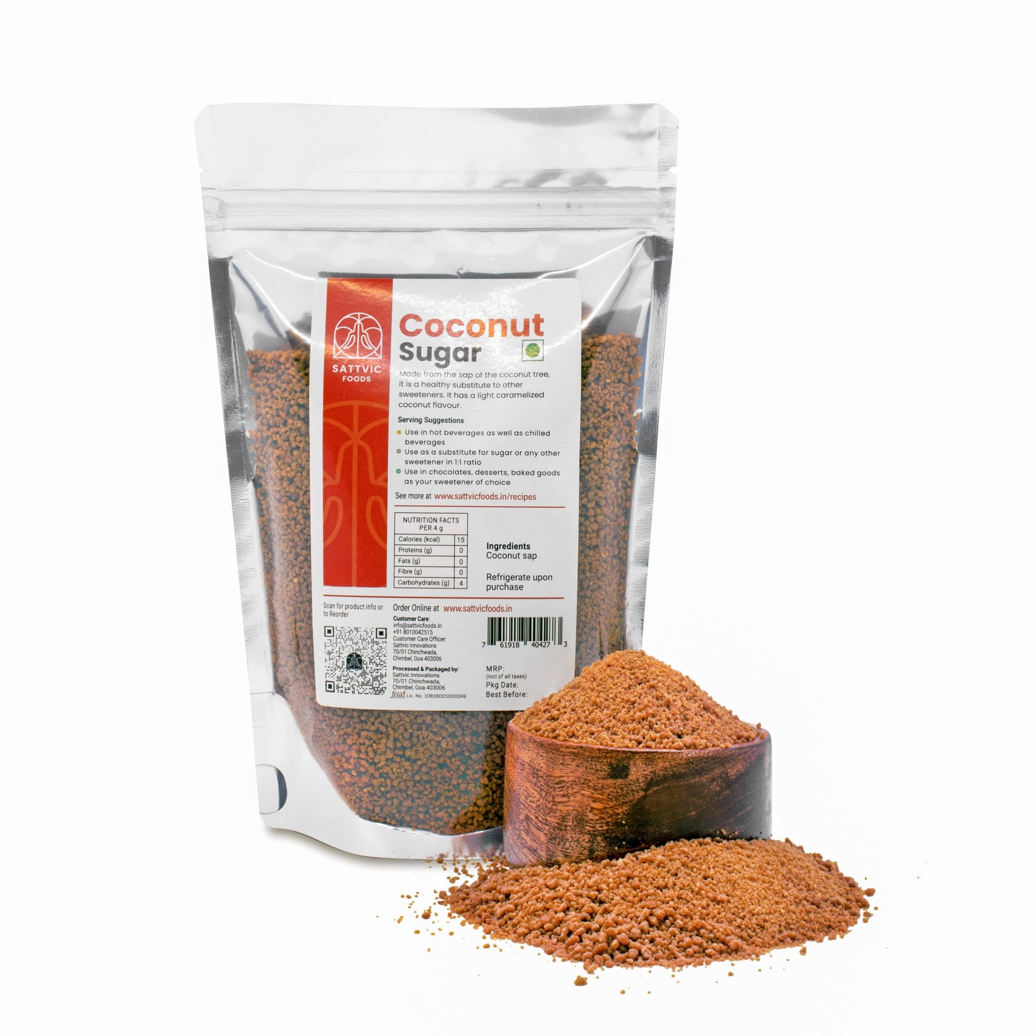 Sattvic Foods Coconut Sugar (750 g) | Pure, Unrefined, Nutrient-rich, Natural Sweetener with Low Glycemic Index | Use as a substitute for Sugar, in Desserts, Beverages, Sauces (B074LVCVY6) Amazon Price History, Amazon Price Tracker
