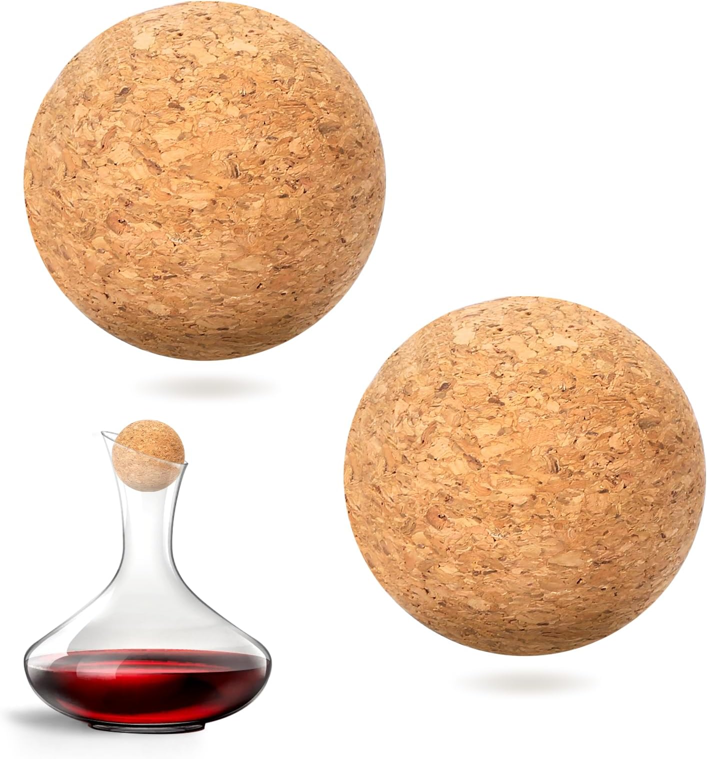 2.4inch Wine Cork Ball Wooden Cork Ball Stopper for Wine