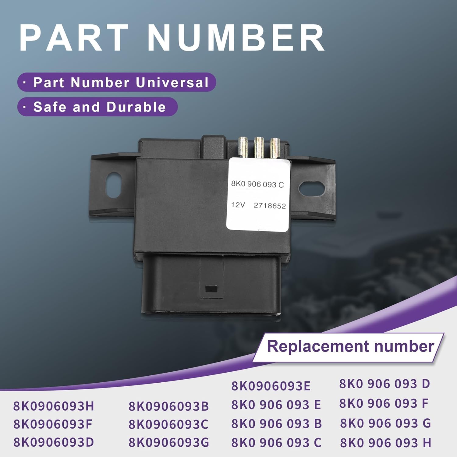 Black Fuel Pump Control Module 8K0906093F 8K0906093C Replacement For Audi A4 B8 A5 Sportback S5 Q5 Quattro RS5 1.8T 2.0T 3.0T 3.2T VW CADDY 1.0/1.2/1.4/1.6T Control Module Unit 5-Pins