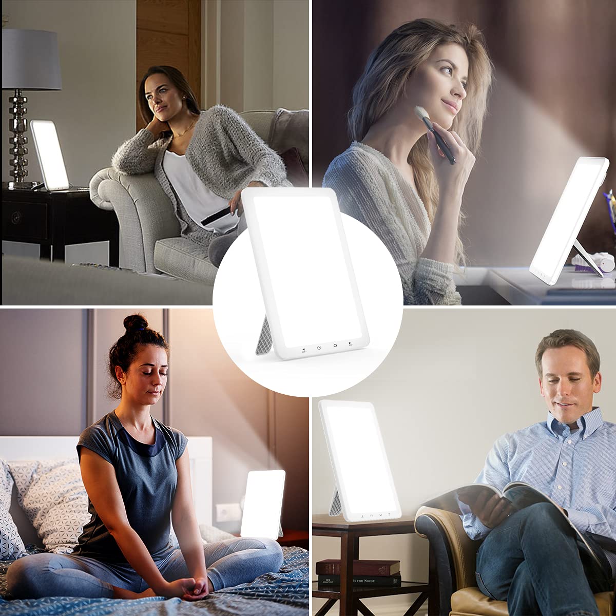CT CAPETRONIX SAD Lampe, Tageslichtlampe mit Timerfunktion 10000 Lux Kompaktes Design Sonnenlichtlampe, Traurige Lichttherapielampe mit Memory-Funktion für Büro/Schreibtisch/Zuhause/Schlaf