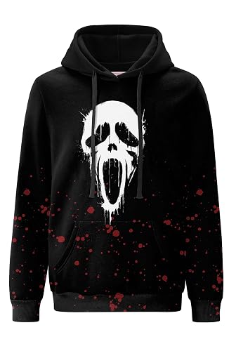 Arvilhill Men's Halloween Pumpkin Hoodies Skeleton Sweatshirts with Pocket |