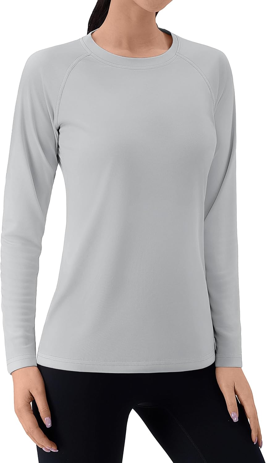 [KEFITEVD] 長袖tシャツ レディース スポーツ 吸汗速乾 ラッシュガード ランニング UVカット トップス 無地 インナー ストレッチ クルーネック 登山 ロンt 春秋夏  Amazonで販売中