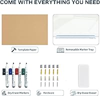 Vista 139 de J&J worldwide Glass Whiteboard Yearly Calendar - 35" X 47" Large Wall Whitrboard - White Board Dry Erase Planner for Wall Home, School, Office