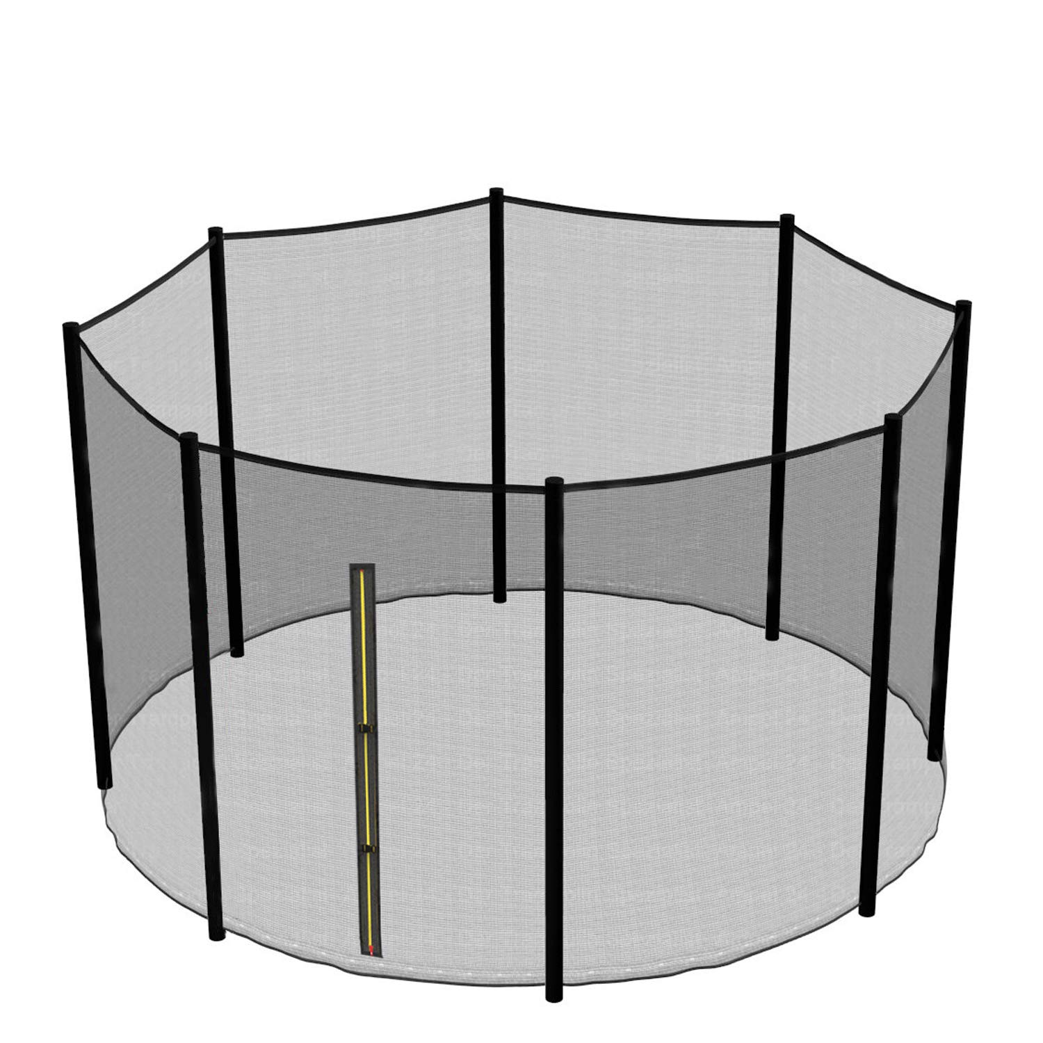 Blümme 12ft Black Trampoline Replacement Safety Net for 8 Poles, Net Only