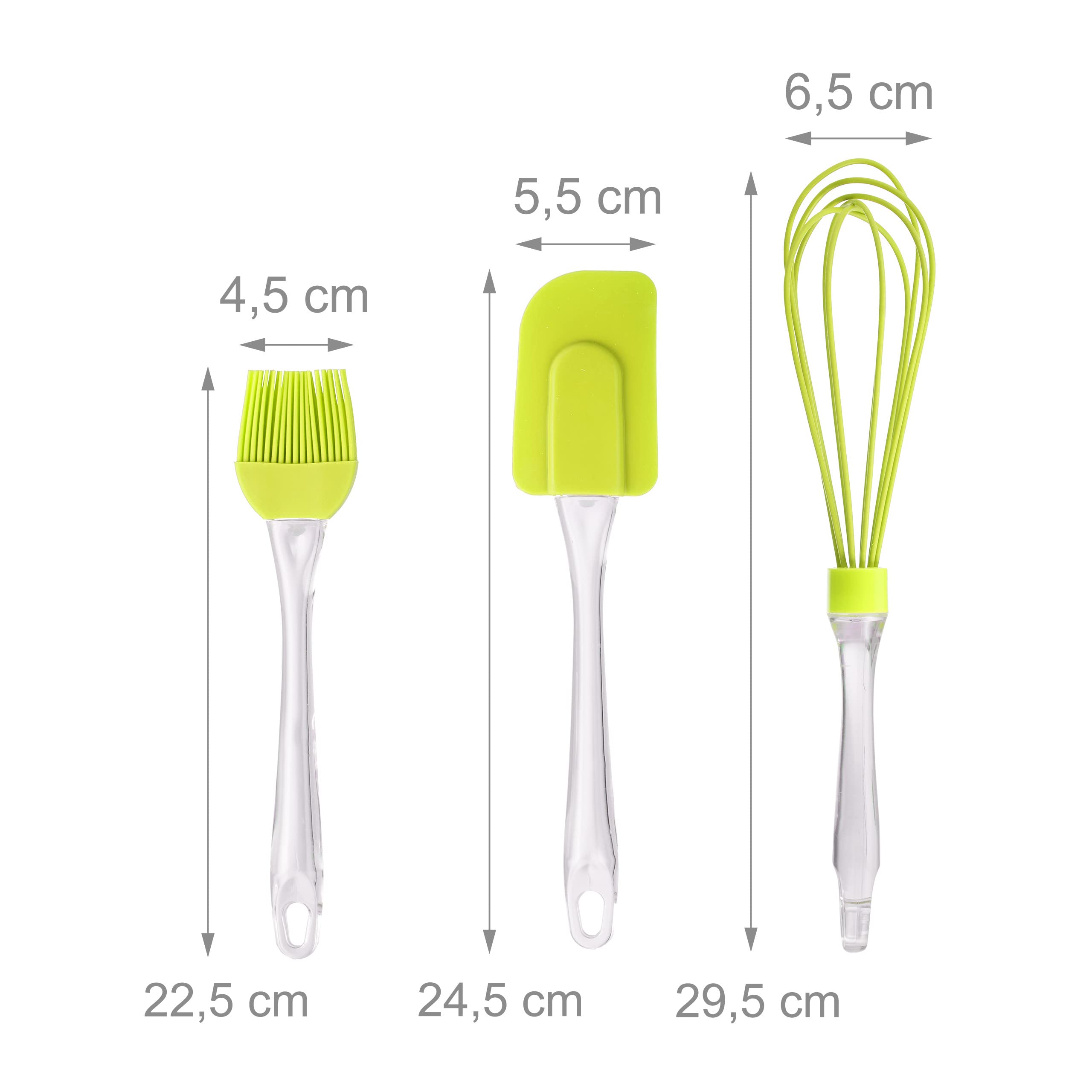 Set De 3 Accessoires Pâtisserie Relaxdays - Pinceau, Spatule Grattoir Et Fouet En Silicone, Rose