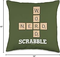 Vista 4 de Scrabble Word Nerd - Almohada de 16.0 x 16.0 in, multicolor