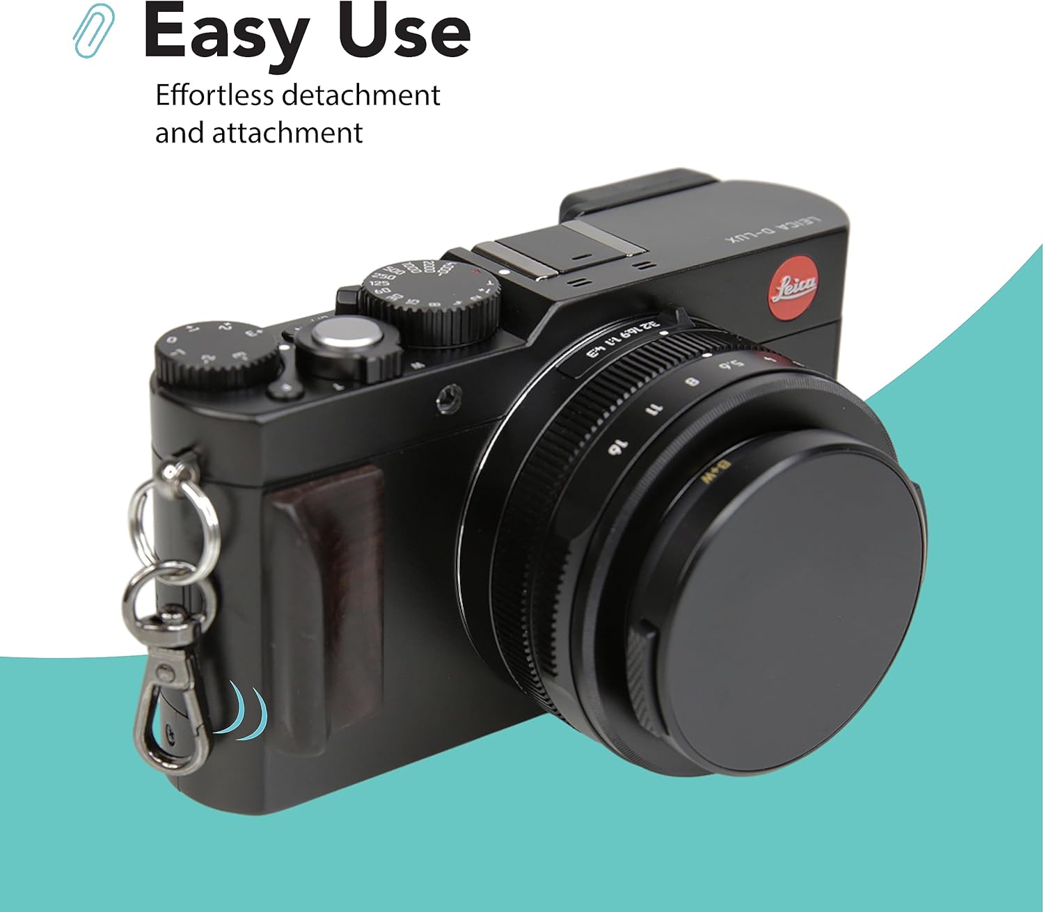 Foto&Tech Small Quick Release Adapter Clip for Camera with Round Lugs for Camera Strap, 33lb Breaking Force (1 Set, Gray) - Image 4