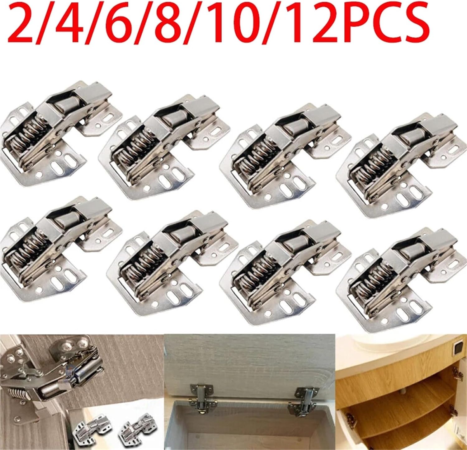 2-12x Overhead Swing Up Flap Caravan Motorhome Hinge Locker Cupboard Door Stay Kitchen Cabinet Hinges(2pcs)