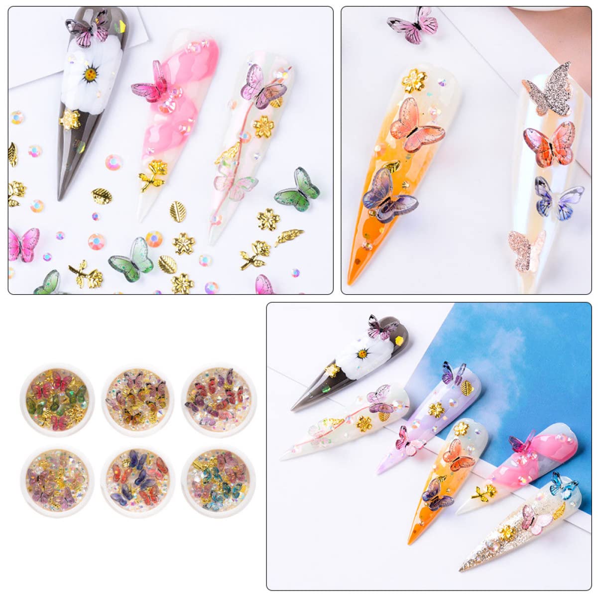Ipetboom 3 Ensembles Accessoires D'art D'ongle De Nail Polish Nail Gel Ongle Nail Art Autocollants D'art D'ongle De Bricolage Autocollants À Ongles Abdos 6 Boîtes*3