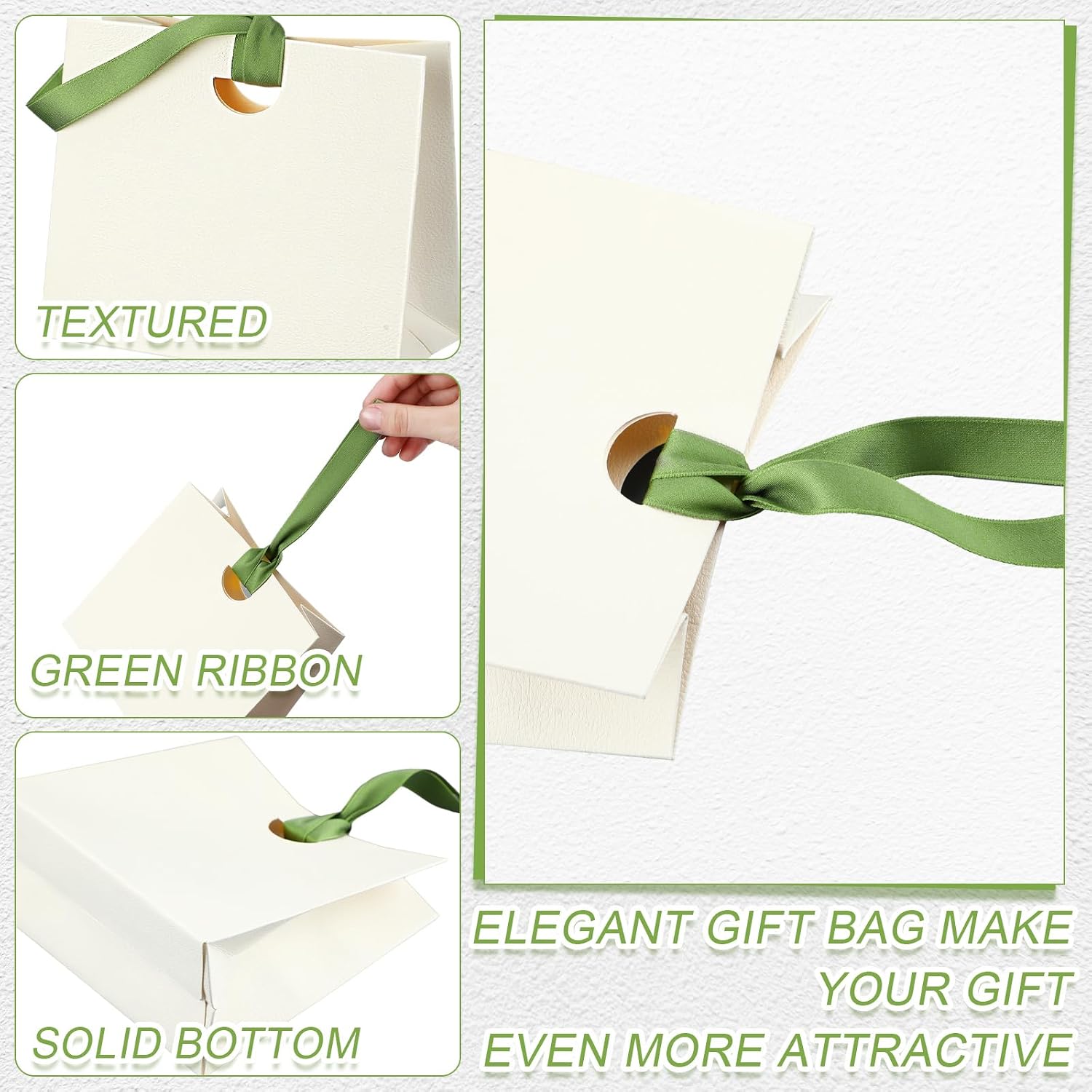 Gilprop 25 Pcs White Paper Gift Bags with Ribbon Handle Bulk Mini Goodie Bags Thick Texture Wedding Welcome Bag for Housewarming Holiday Birthday Party Favors Bridal Shower, 6.1"x2.95"x5.71"