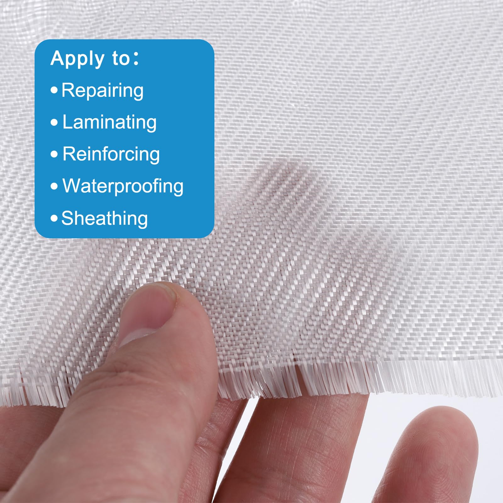 Tessuto In Fibra Di Vetro Vetroresina Fogli Plain Weave Stuoia In Fibra Di Vetro Tessuto Foglio In Fibra Di Vetro Per Barca RC Plane Auto Surfboard Vasca Pool Repair(Size:1mx60m,Color:Density:10x10 - Foto 2