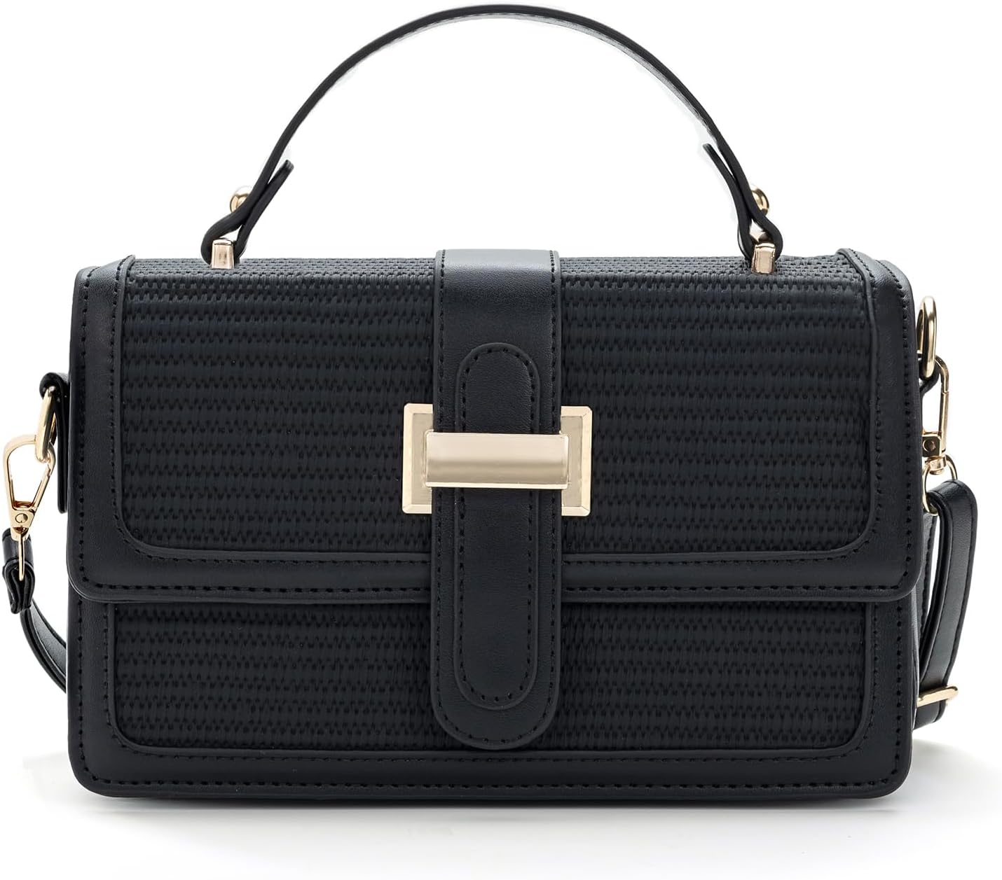 Crossbody Purses for Women - Small Leather Woven Handbags & Shoulder Bag with Adjustable Strap for Daily Essentials