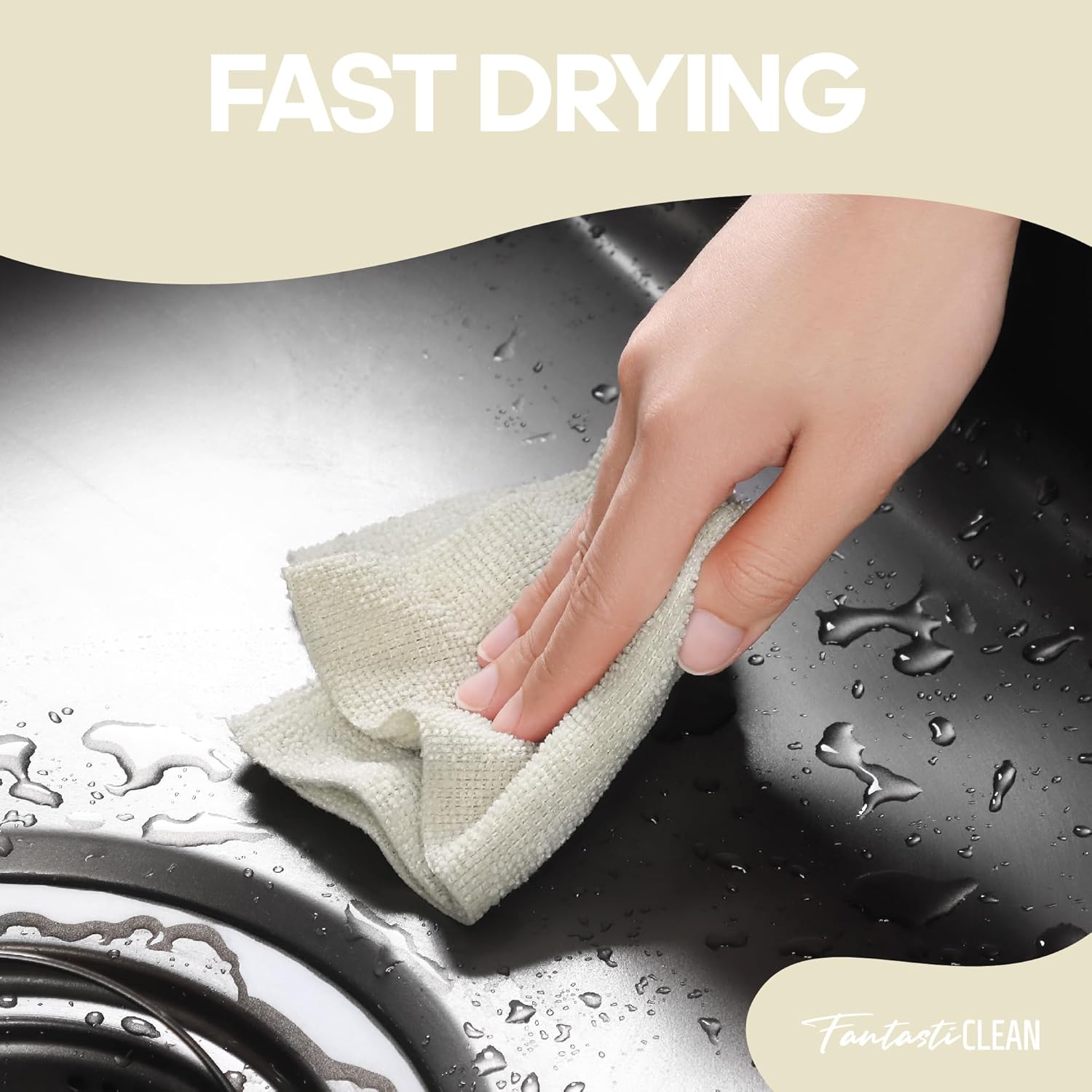 Fantasticlean Microfiber Cleaning Cloth Roll -60 Pack, Tear Away Paperless Towels, 8" x 8", Reusable Washable Rags, for House Kitchen, Pet, Office, Indoor Outdoor, Compact and Portable (Off-White) - Image 5