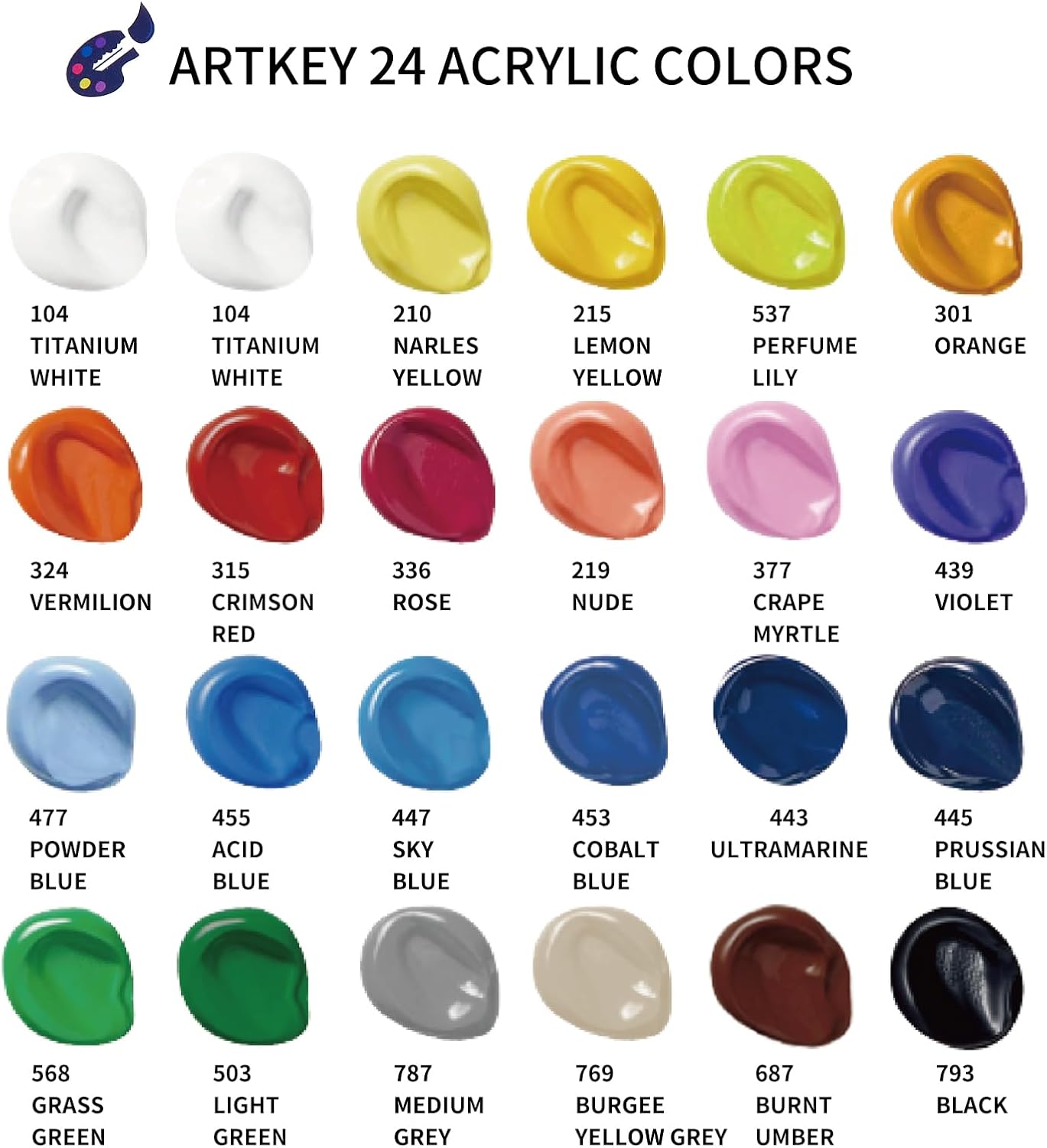 Stretched Canvases for Painting 36x48 Inch 2-Pack, Acrylic Paint Set 24 Colors 2oz/59ml