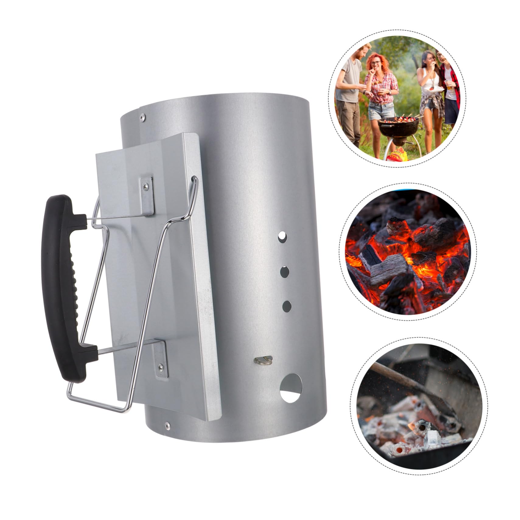 BESTonZON Barbecue Accessori Barbecue Esterno in Secchio Accendifuoco Galvanizzato per Festa Estiva Eccellente Circolazione d'Aria e Nessun Sapore Residuo di Liquido Accendifuoco
