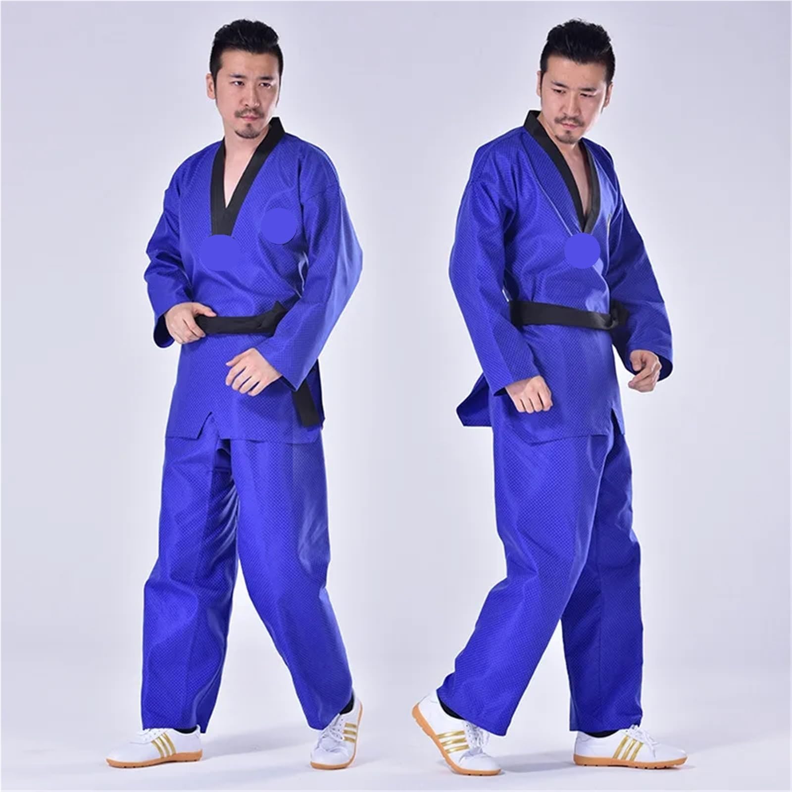 Judoanzug Judo-Anzüge, Taekwondo-Uniform, Unisex, Trainer-Anzug, Herren-Gürtel, Karate, Judo-Dobok, Damen-Kleidung, Langarm(Blue,190cm)