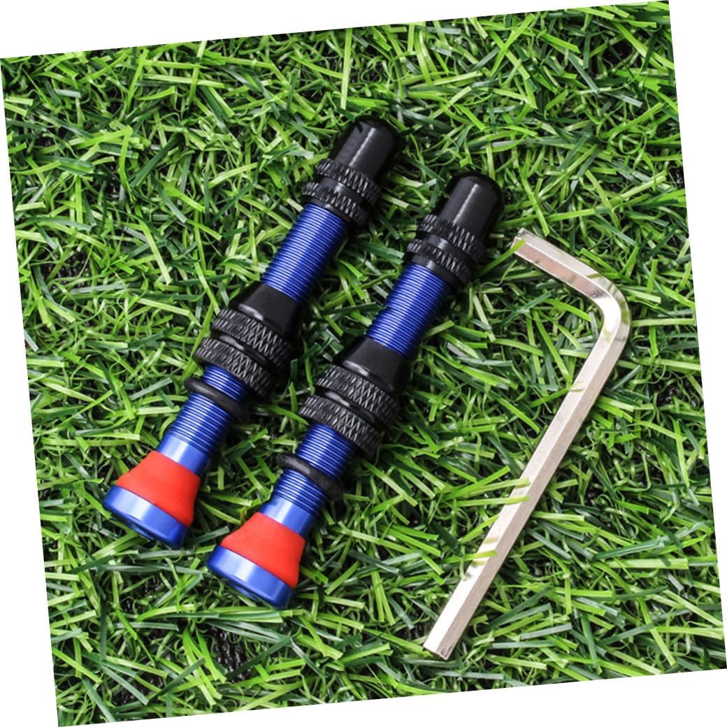 Milisten Mountain Road Bike Tubeless Tire Nozzle Set Aluminum Valve Stem Core Enhanced Friction Lock Nut Compatible with Rim Contours Durable Replacement Accessories