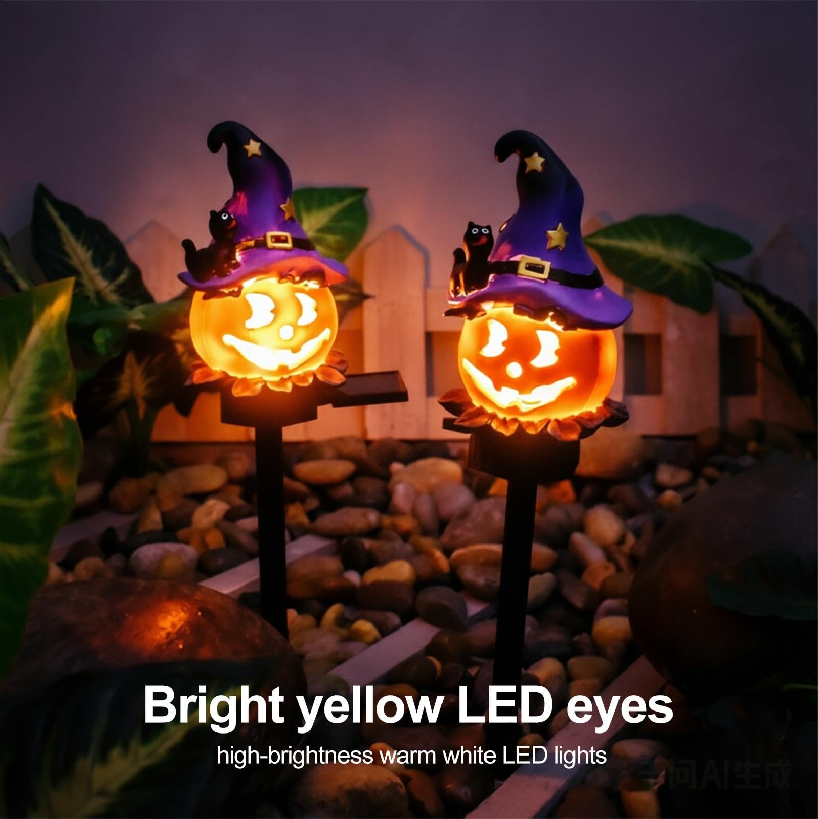 Solar Wizards Pumpkin Ground Light, luci solari di Zucca