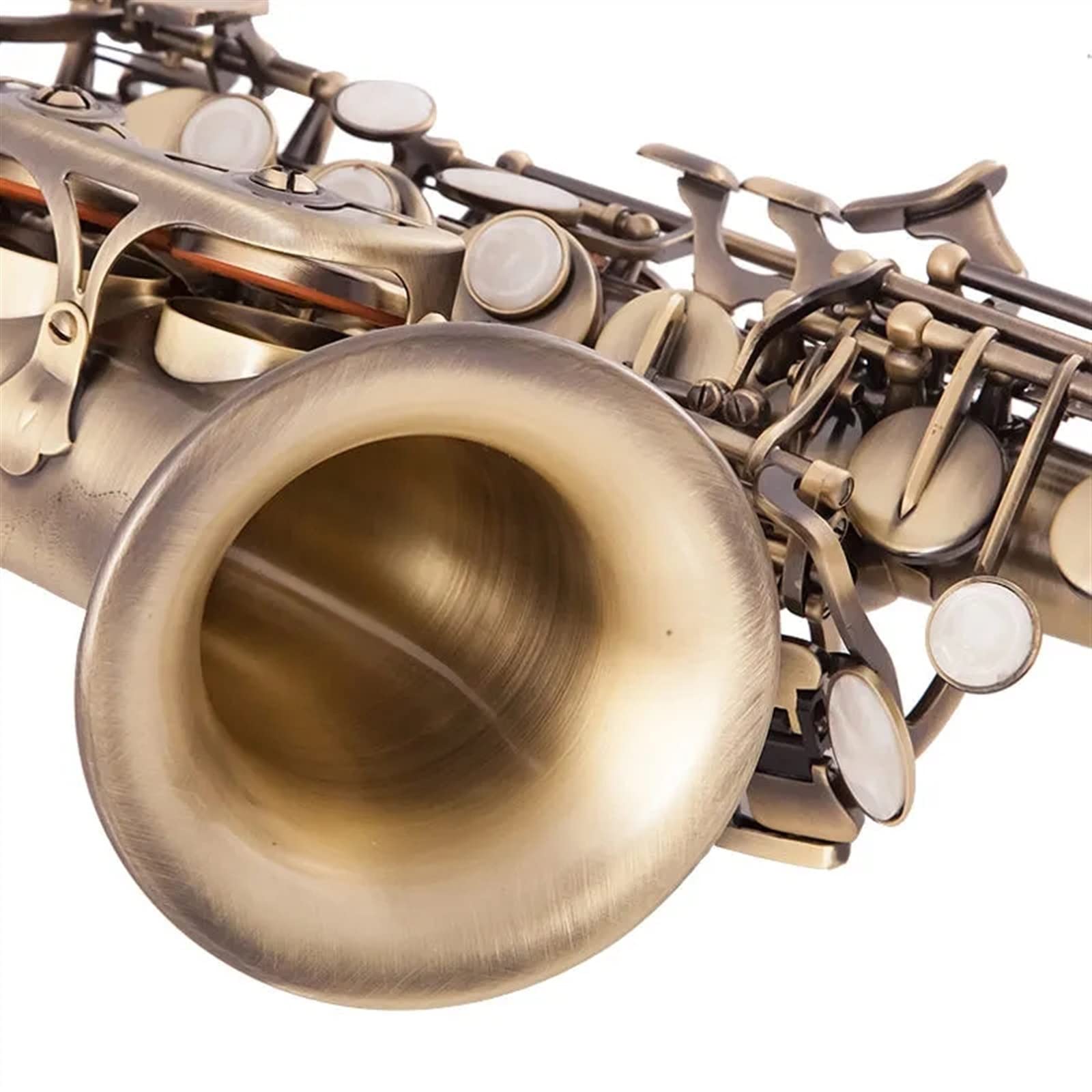 Saxofones Saxofón Curvo B-Bend Mate Antiguo, Instrumento De Saxofón Artesanal Cepillado