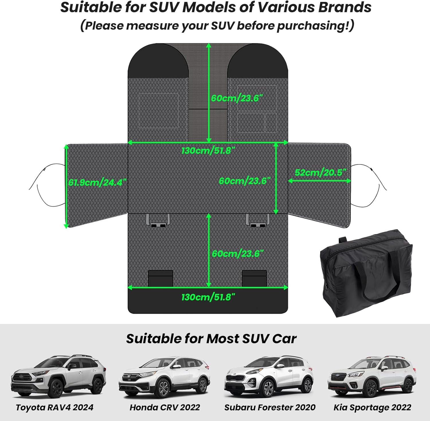 Shademax Dog Car Seat Cover for Back Seat, Backseat Dog Cover for Toyota RAV4 2013-2025 2026/Honda CRV 2017-2022 Accessories, Waterproof Oxford Pet Hammock for Car SUV Seat Protector with High Barrier