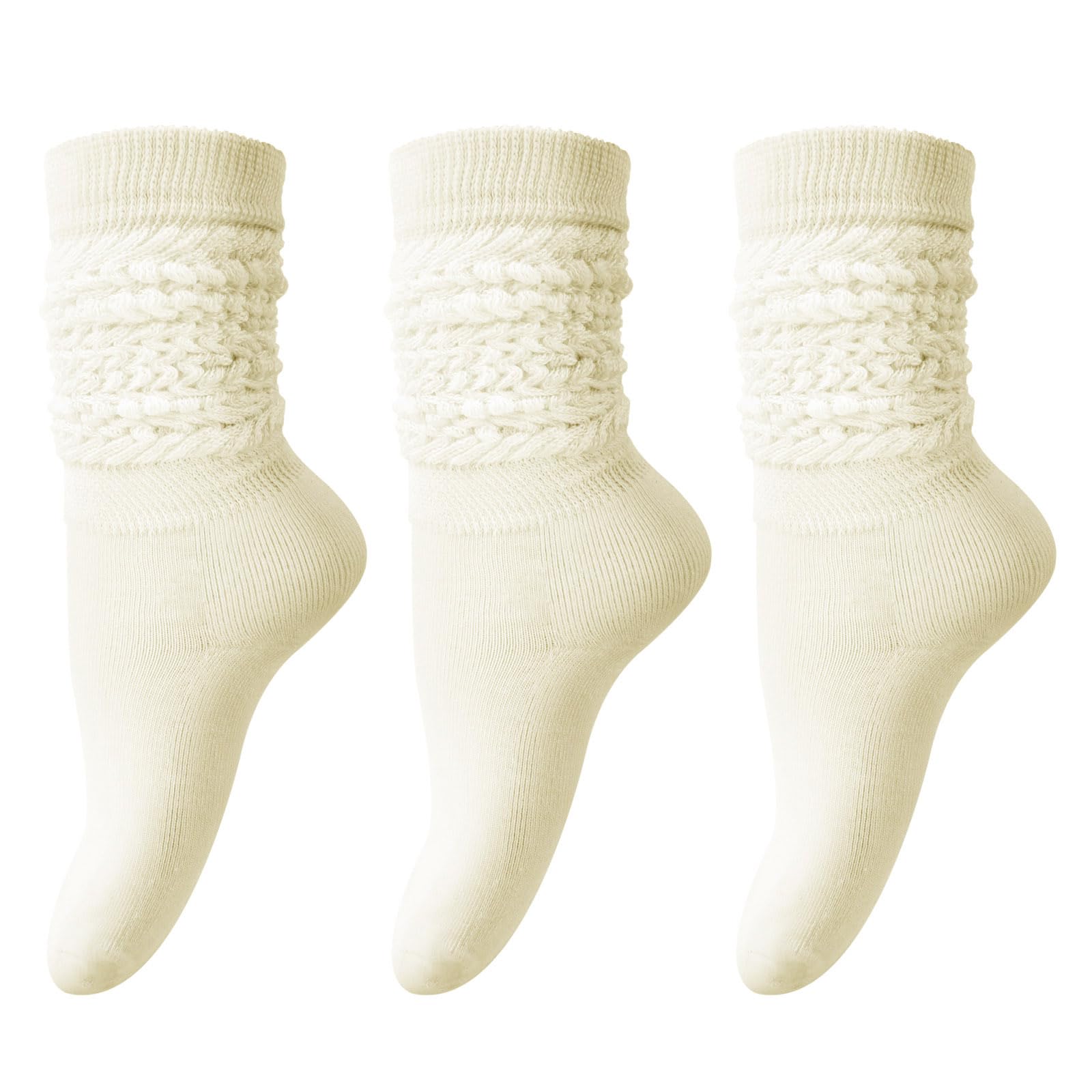 DRESHOW Women Slouch Socks Extra Long High Thigh Cotton Knit Socks Soft Scrunch Socks Warm Thick Long Knee High Boot Socks