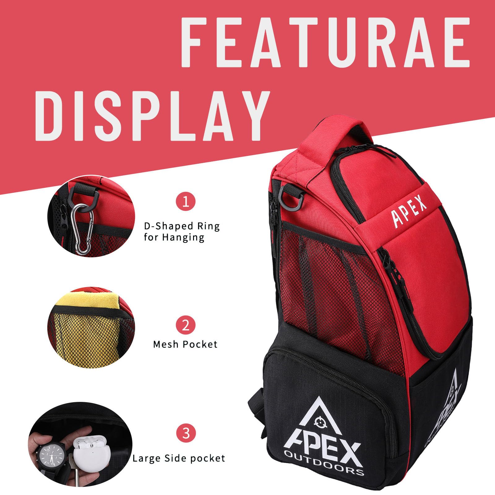 Discgolftasche, Discgolf-Rucksack mit 21+ Disc-Kapazität, langlebige und leichte Frisbee-Golftaschen mit Mehreren Aufbewahrungstaschen