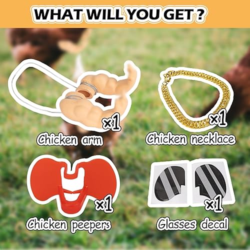 Miniatura 3 de Brazos de pollo, un divertido juguete de brazo de pollo con mirones de pollo y collar de pollo, un conjunto de disfraces de rol de broma para