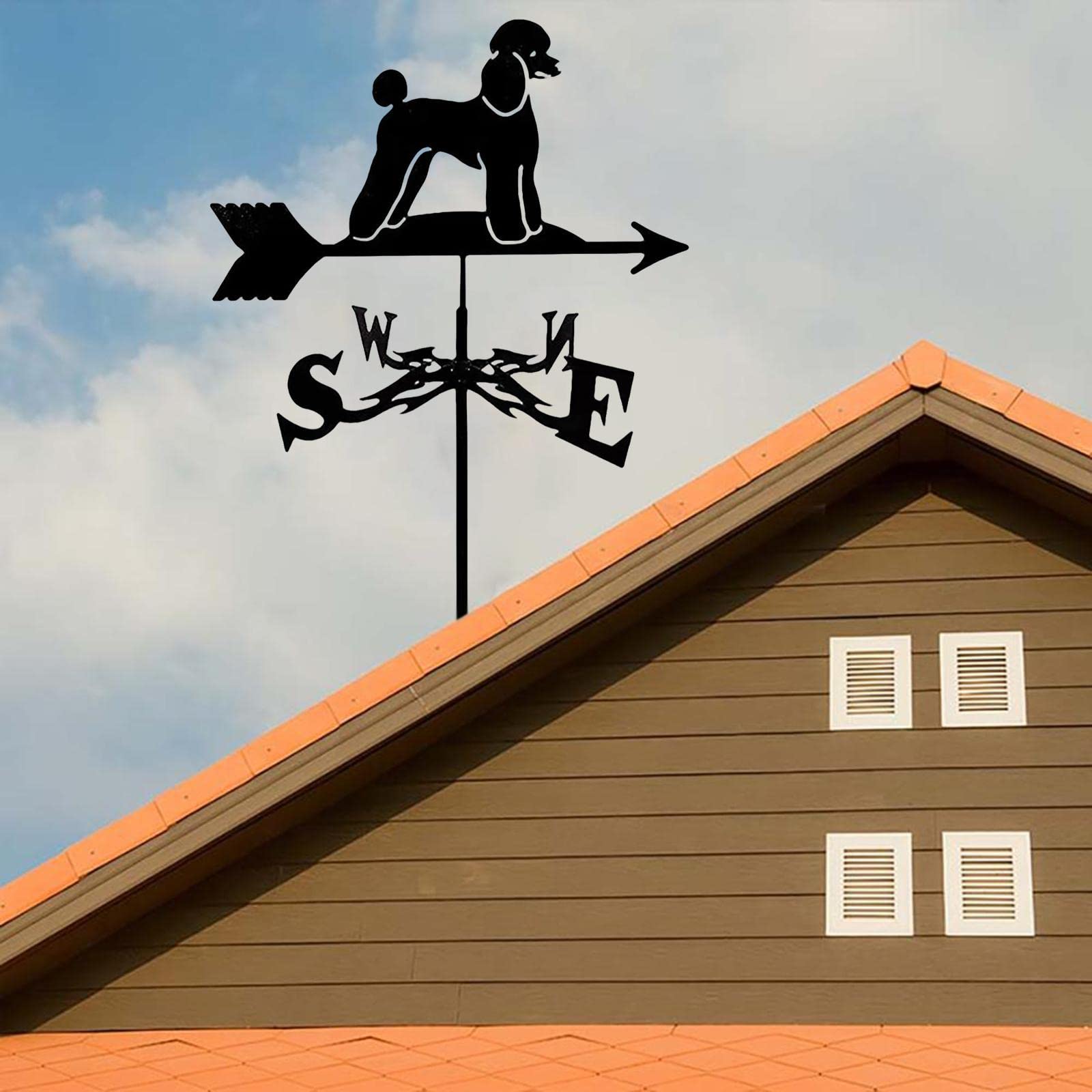 WINTI Classic Metal Weathervane Art Stake Farm Scene for Garden Cottage Ornament Dog