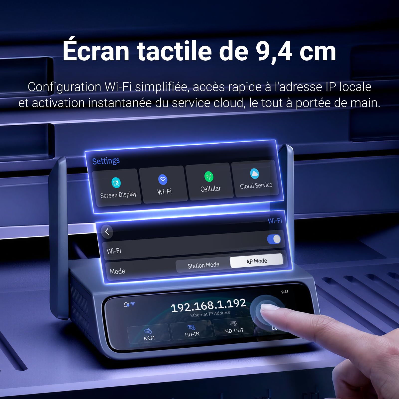 GL.iNet Comet 5G Redcap GL-RM10RC Remote KVM 4K HDMI écran Tactile Wi-FI 6 | KVM distant 5G RedCap avec failover Multi-WAN, écran tactile 3,69", eMMC OS 64Go, encodage H.264 4K faible latence
