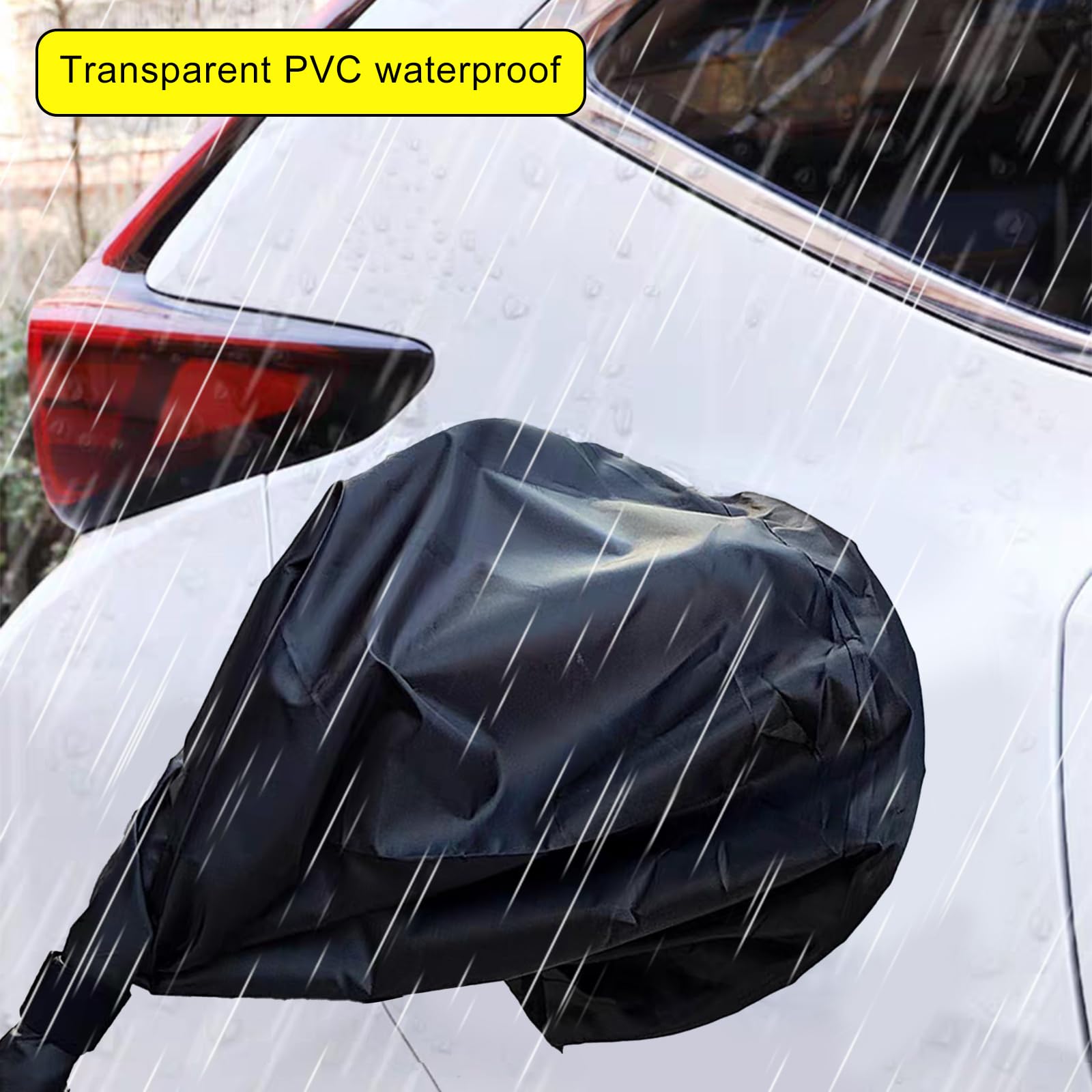 Ladebuchse Regenabdeckung Schutzhaube, EV-Ladeanschluss-Abdeckung, Regensichere, wasserdichte Outdoor-Ladeanschluss-Steckerabdeckung, für EV Ladegeräte wasserdicht, Schnee, Regen (Schwarz)