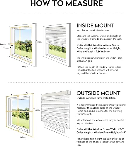 Miniatura 6 de ACMEART Persianas enrollables sin cordón, persiana enrollable de cebra con cenefa, persianas y persianas de cebra, más seguras para niños y