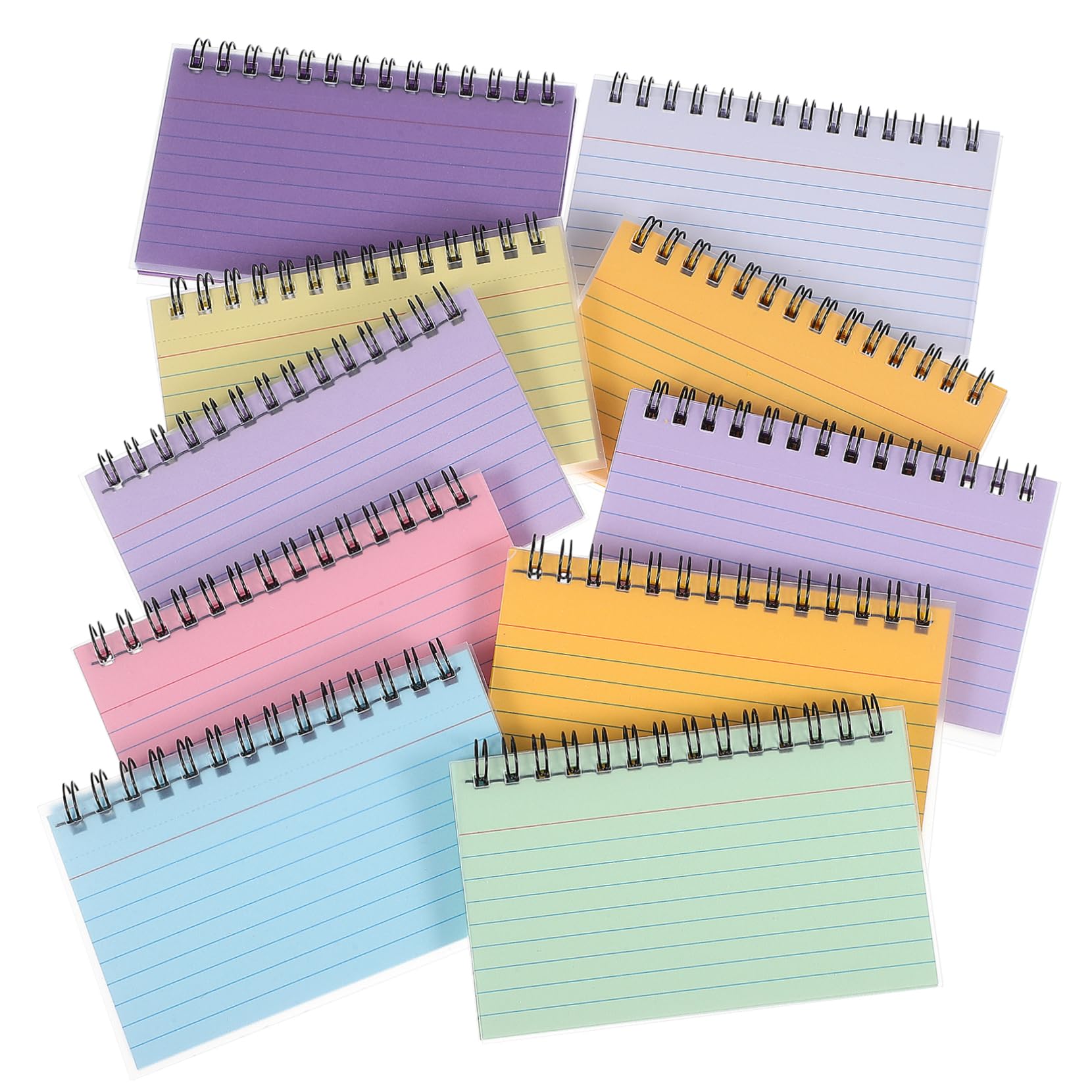 Bloc-notes à Spirale 10 Pièces en Papier, Petites Fiches Bristol à Lignes