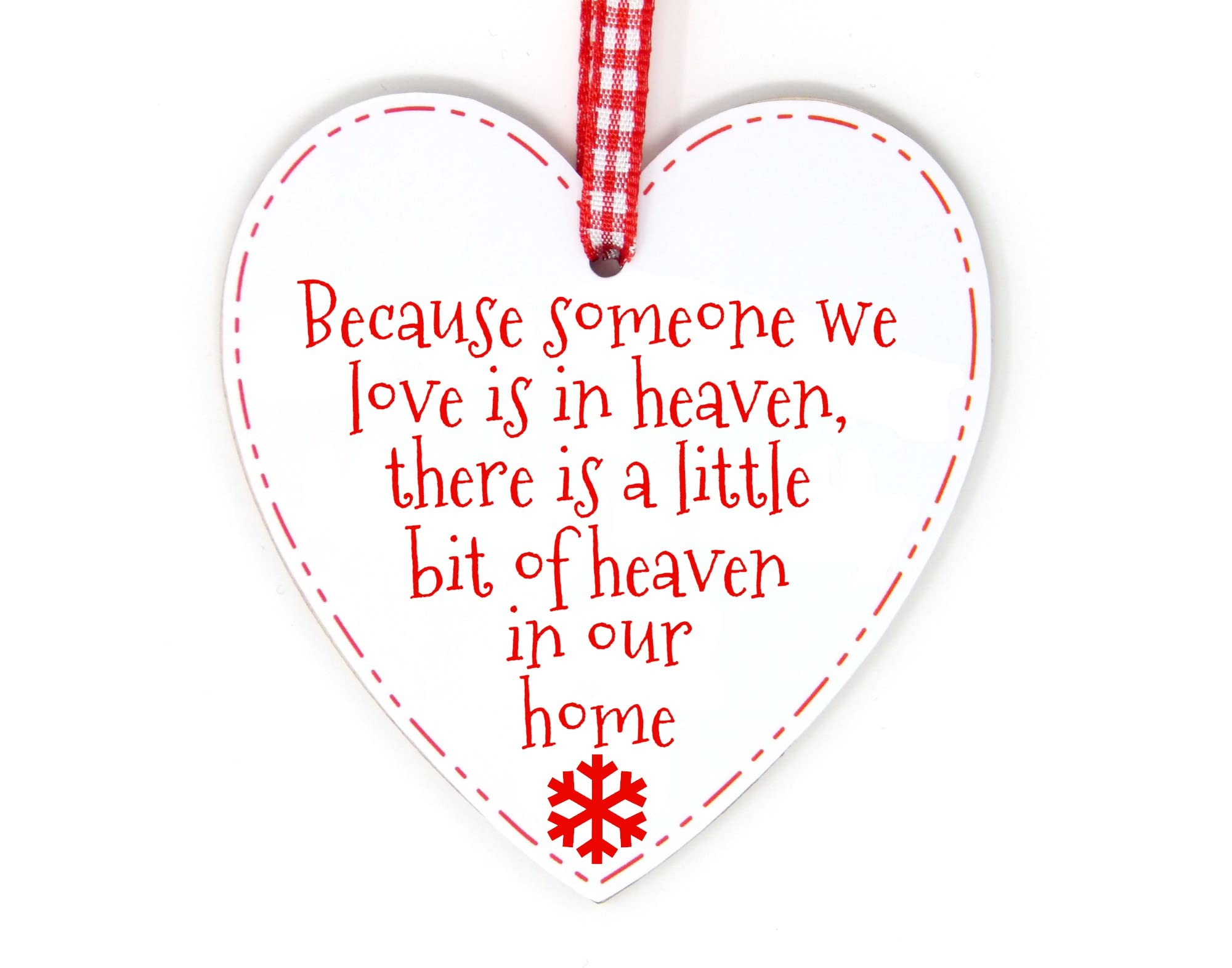 Memorial Christmas Bauble - "Because Someone We Love Is In Heaven..." Heart-Shaped Tree Decoration