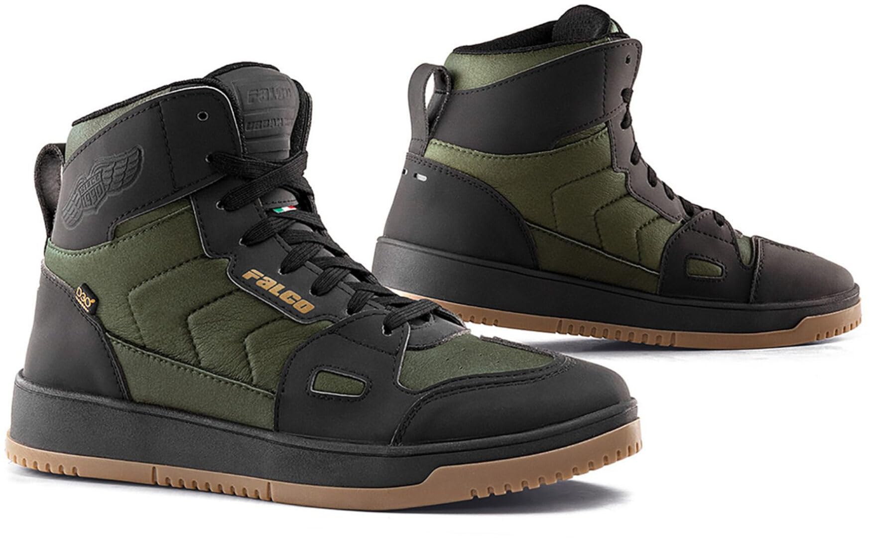 Falco Harlem Chaussures de moto pour dames, noir/vert foncé, 41