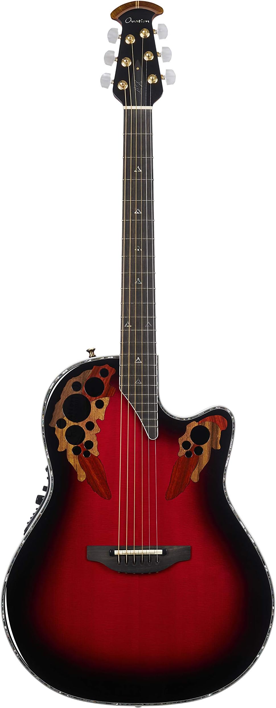Ovation American LX Series 6 String Acoustic-Electric Guitar, Right, Black Cherry Burst (C2078LX-BCB)