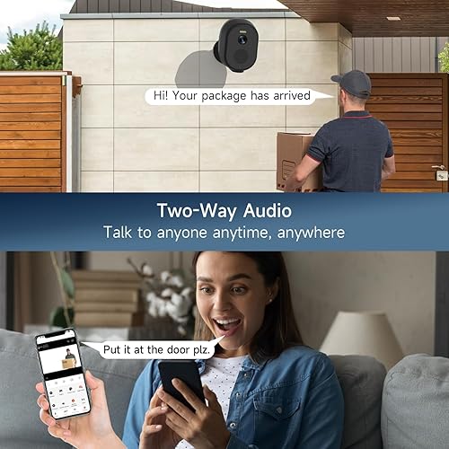 Miniatura 4 de Cámaras de seguridad inalámbricas para exteriores, sistema de seguridad para el hogar QHD de 2K3MP, kit de 4 cámaras con visión amplia de 130,