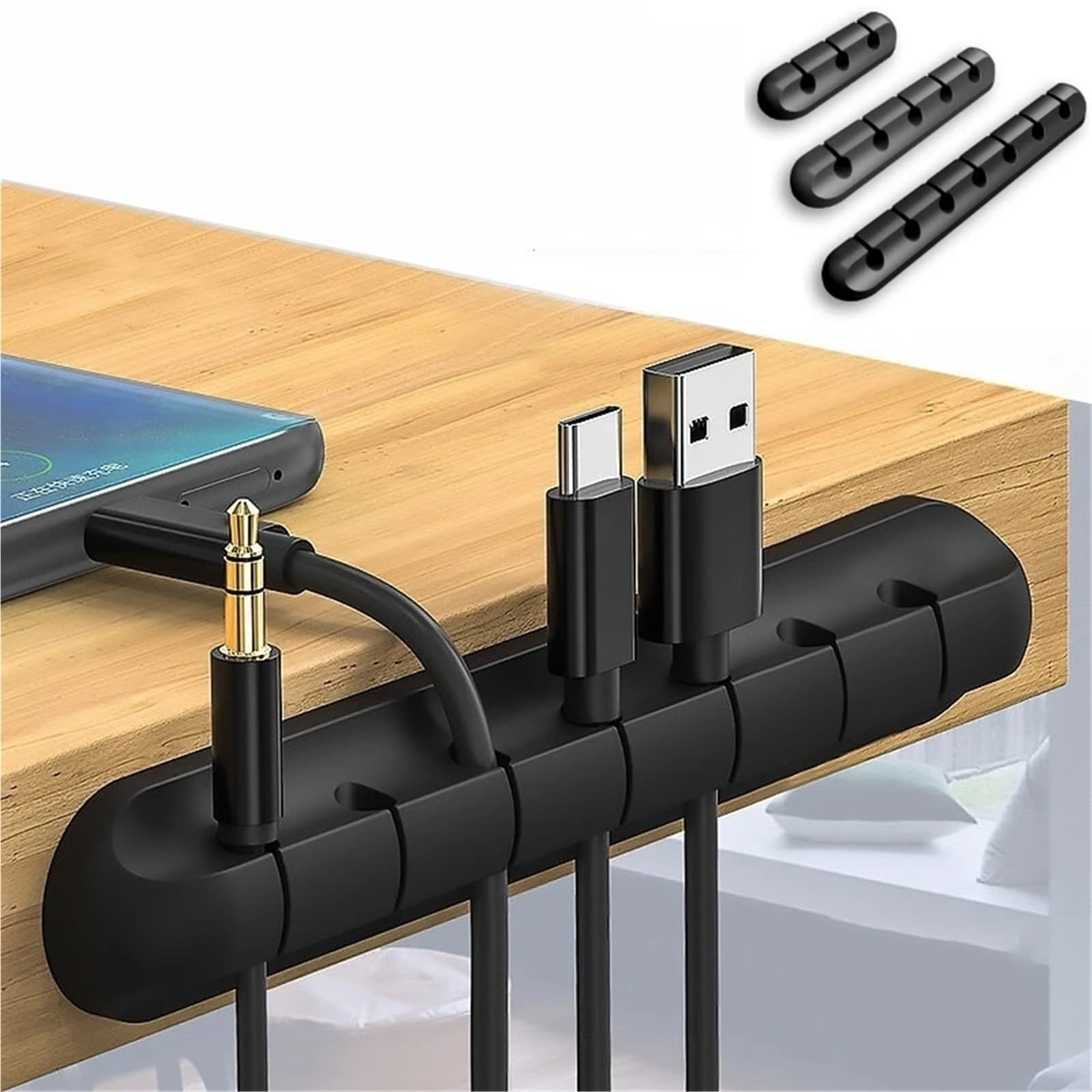 Abrazaderas para Cables Organizador de Cables Silicona 10 Piezas for Oficina en casa(C)