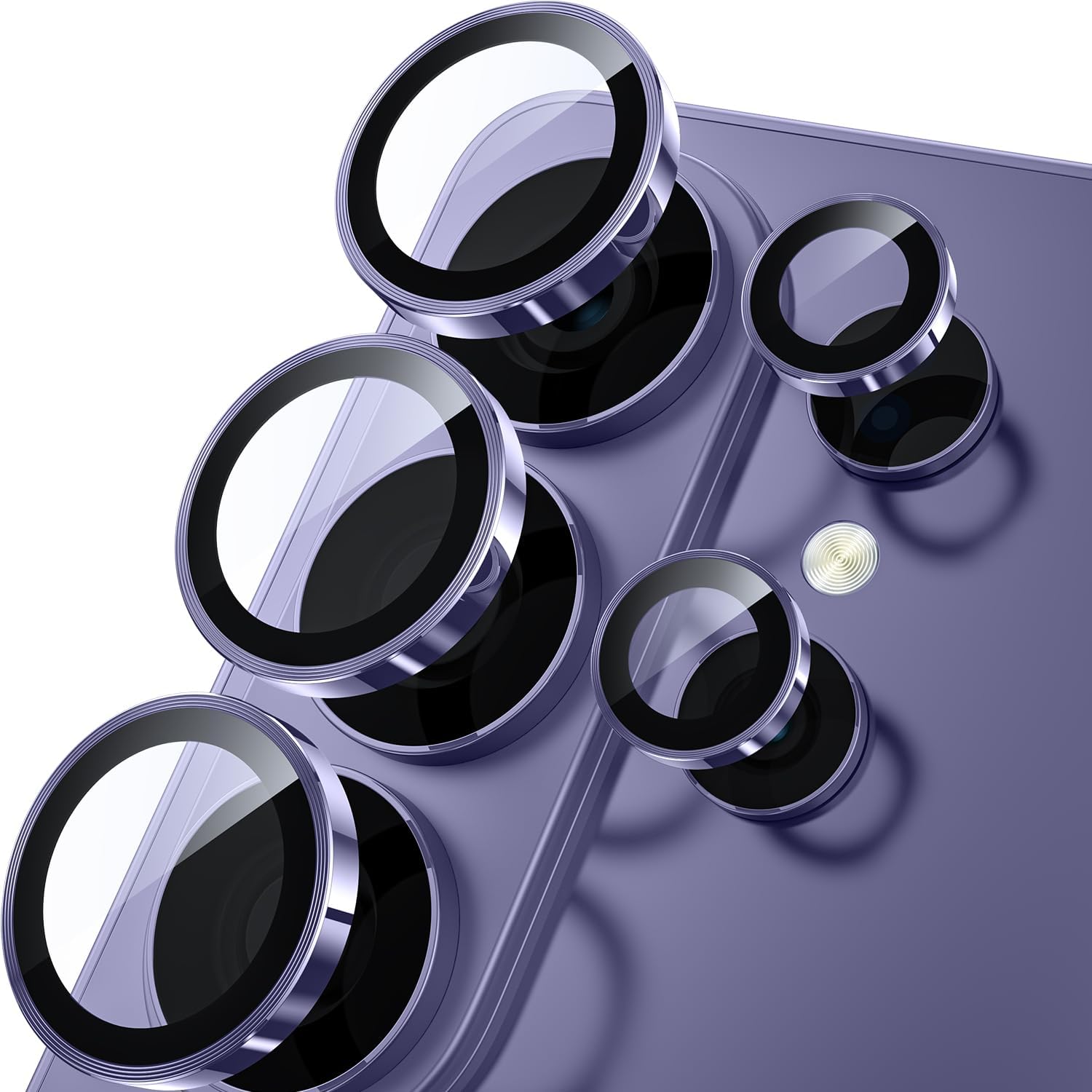 WSKEN for Samsung Galaxy S26 Ultra Camera Lens Protector - Ultra Thin Case Friendly, 9H Shatterproof Tempered Glass with Anti Scratch Metal Circle Camera Screen Protector Cover Accessories, Violet