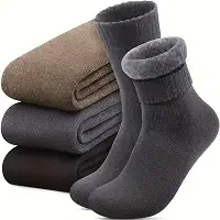 Kit 3 Meia Térmica Inverno Grossa Forrada Felpuda Unissex Cano Médio 36 ao 44
