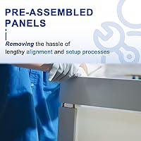 Vista 3 de 3-Lite - Losa de puerta de vidrio transparente templado de 18 x 80 pulgadas, coctelera interior pintable, adecuada para sala de estar, despensa