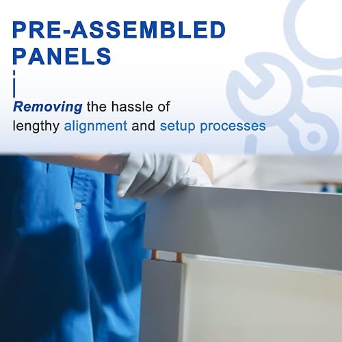 Miniatura 3 de WINSTELLAR - Losa de puerta de vidrio esmerilado interior preconstruida de 32 x 80 pulgadas, puertas interiores pintables para hogar, dormitorio,