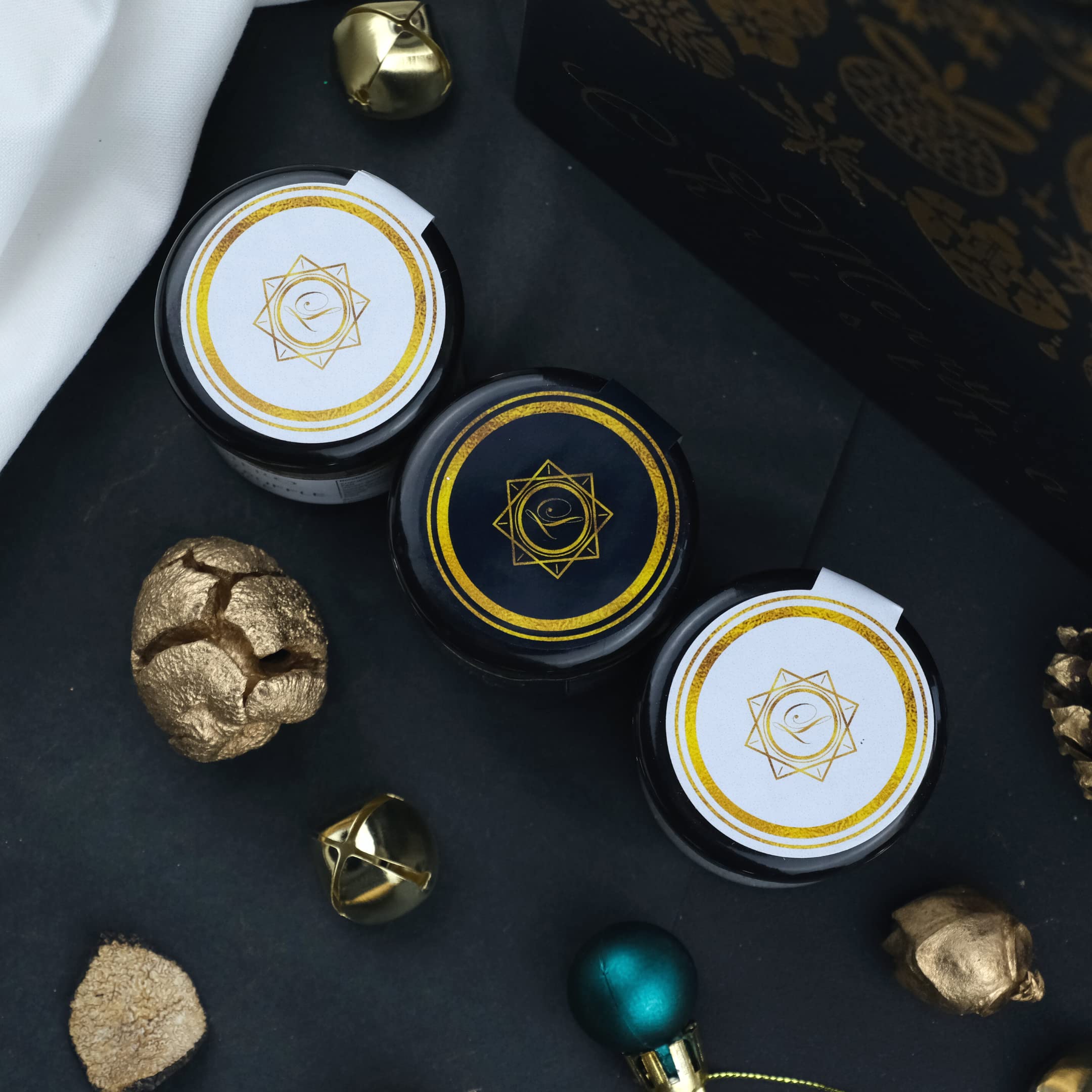 Lussiero Coffret Cadeau Truffes - Sauce à la Truffe Blanche Biancheto, Sauce à la Truffe Noire d'Été et Sauce à la Truffe Blanche Royale