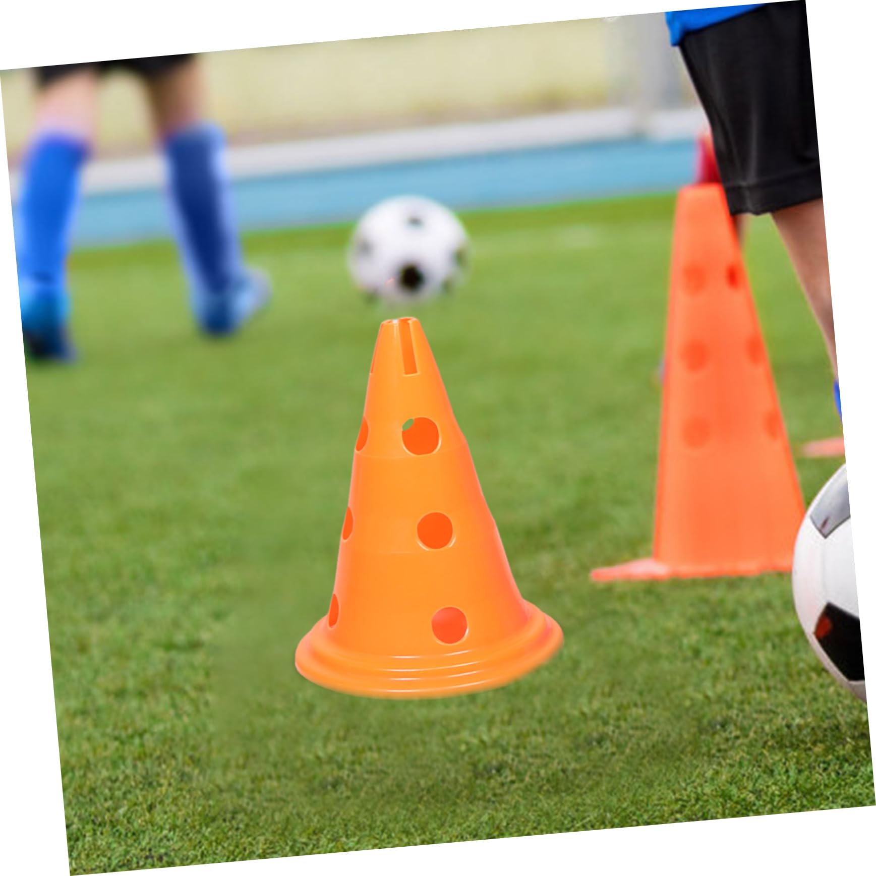 Conos De Entrenamiento Deportivos De Plástico 30 Cm Redondos Agujero, 5 Piezas, Color Naranja, Conos De Agilidad para Fútbol, Baloncesto y Ejercicios Al Aire Libre