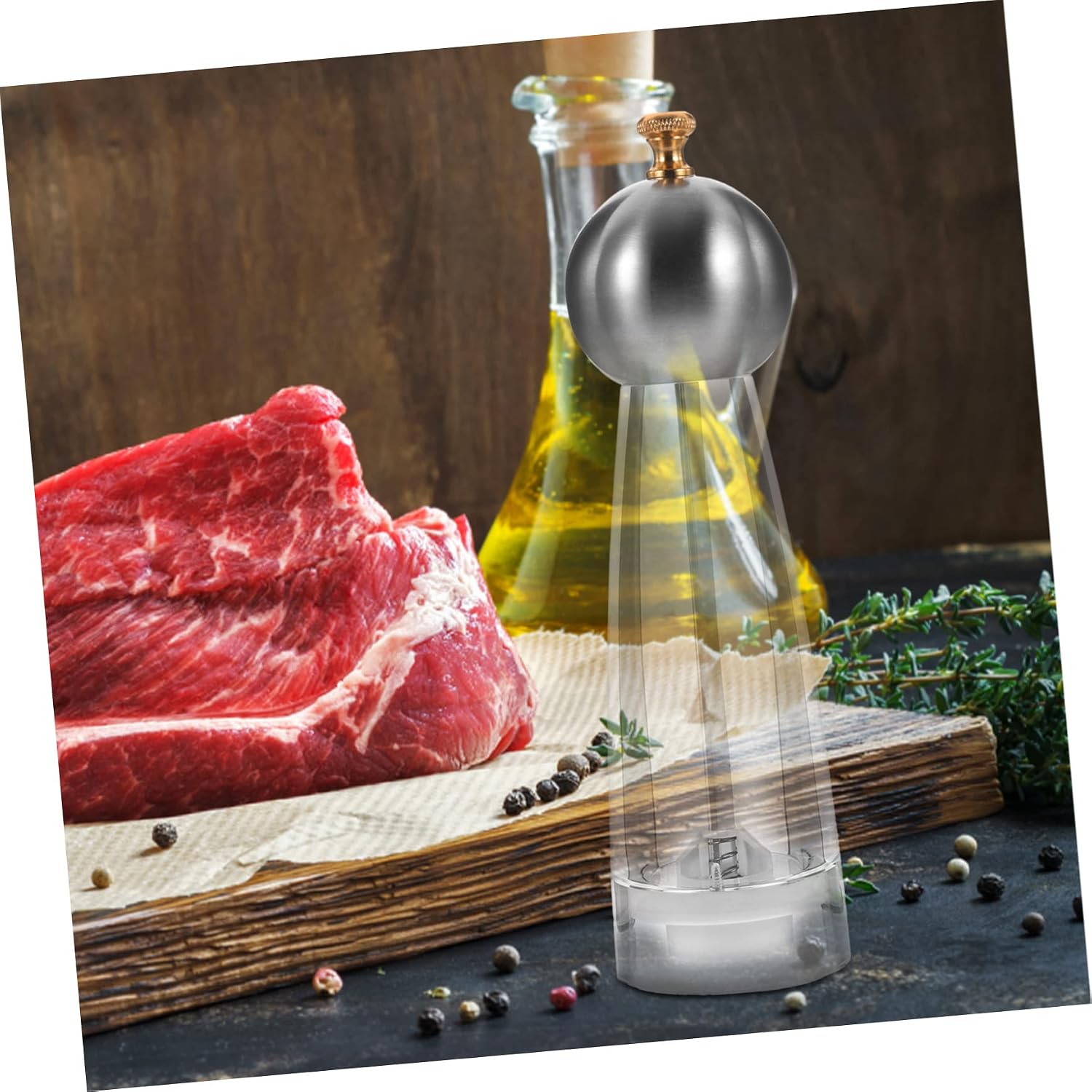 Manual Pepper Salt Grinder Tool Adjustable Coarseness Stainless Steel Construction Easy to Use for Kitchen and Restaurant Seasoning for Home Cooking and Dining