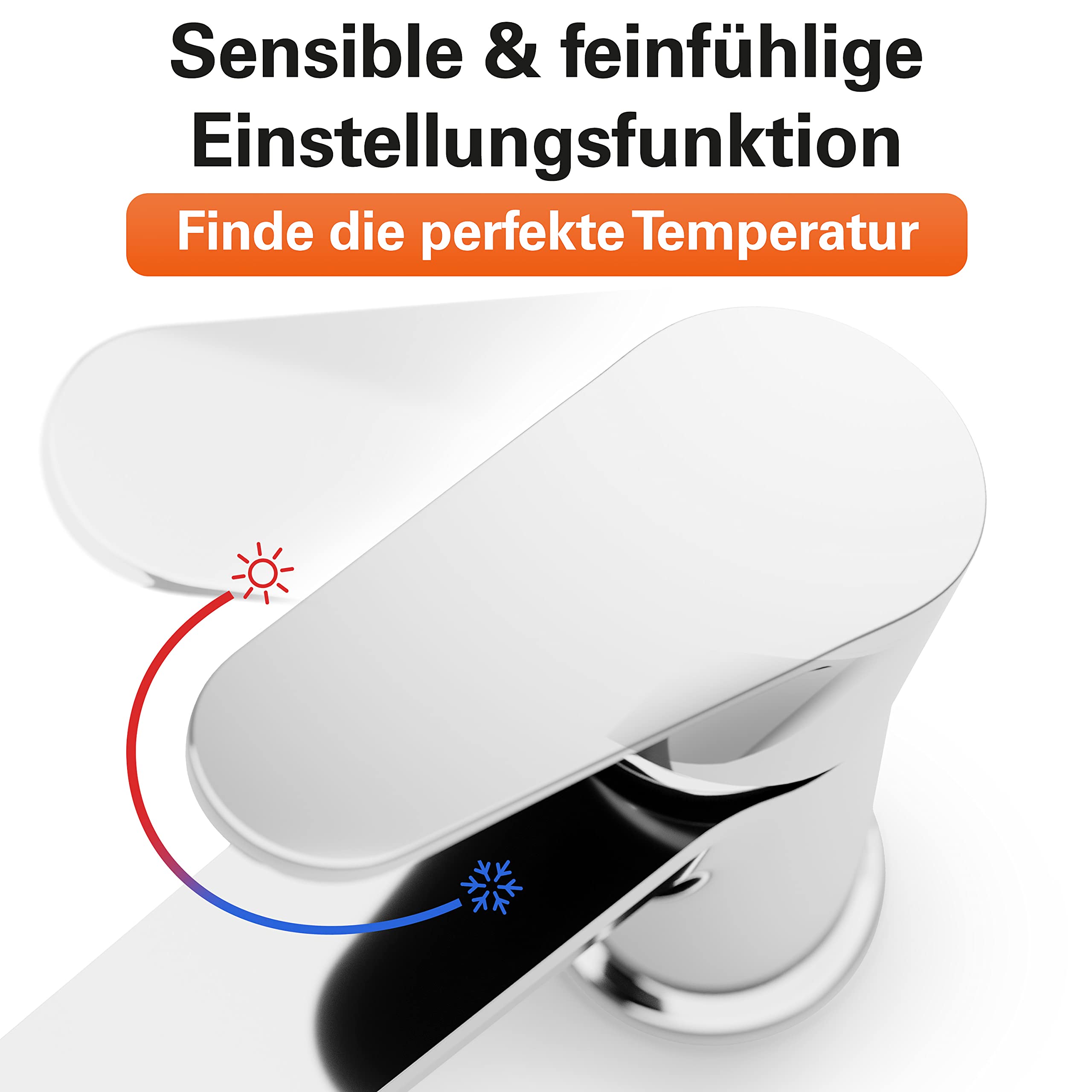 EISL Waschtischarmatur CLAUDIO, Wasserhahn Bad, Badarmatur, Einhebelmischer mit Ablaufgarnitur Chrom NI075CALCR