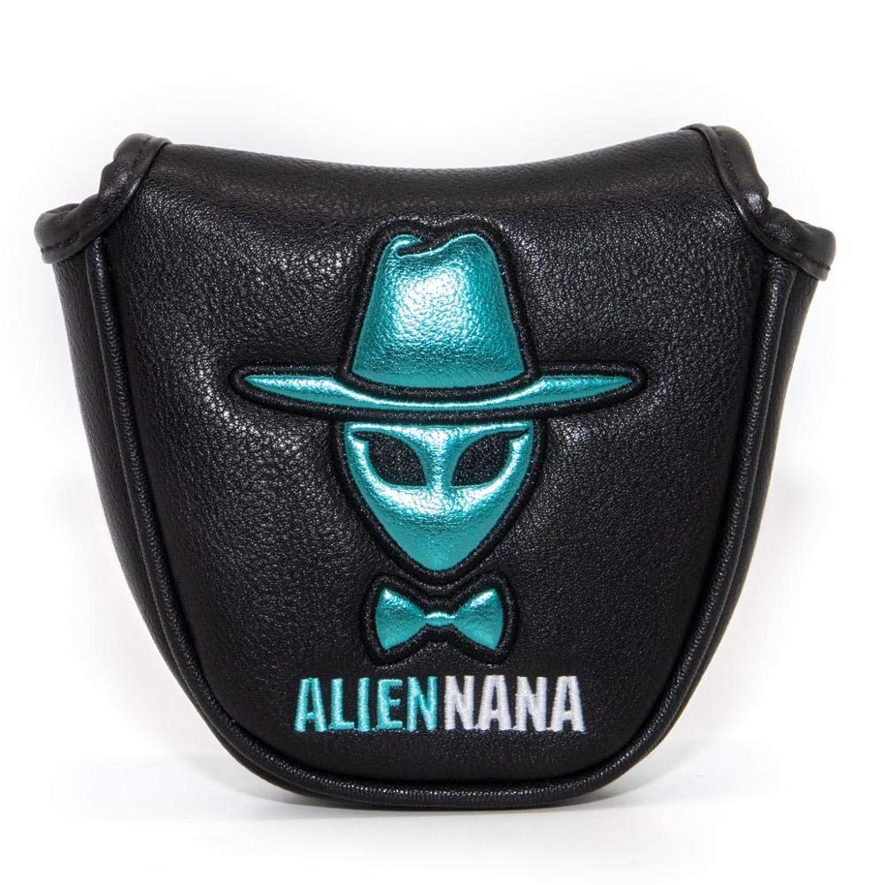 READY MART - Club Heads - Golf Putter Cover Mallet Putter Headcover Golf Club Putter Head Covers Leather Cool Blue Aliennana with